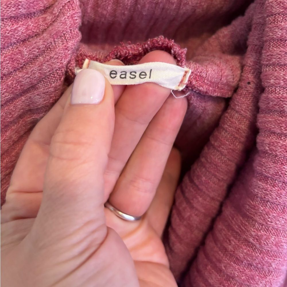 Anthropologie Easel Pink Cowl Neck Bat Sleeve Sweater - Picture 8 of 9